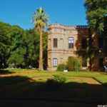 View of a historic house in Jardín Botánico, Buenos Aires.