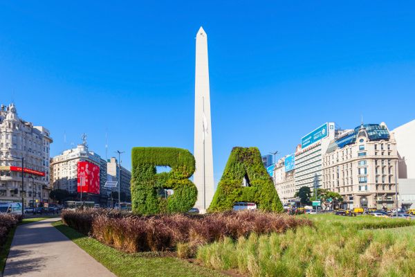 The Obelisco Landmark located in Downtown Buenos Aires