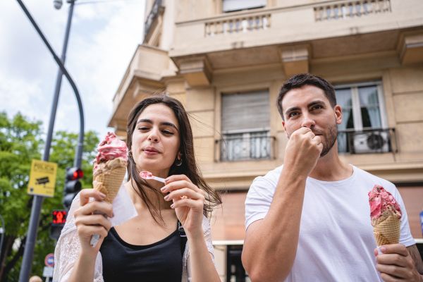 Creamy Argentine helado in a variety of flavors, including the local favorite dulce de leche, perfect for cooling down in Buenos Aires.