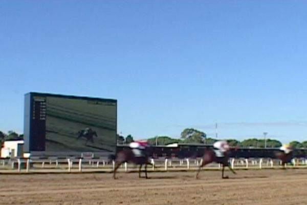 A thrilling horse race at the historic Hipódromo de Palermo in Buenos Aires.