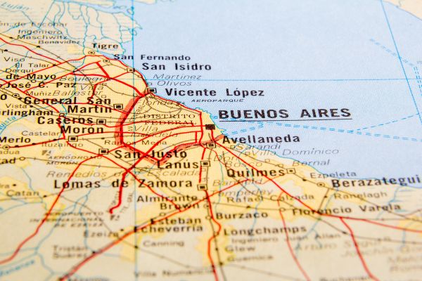 Map highlighting Buenos Aires Capital (CABA) and surrounding Buenos Aires Province.